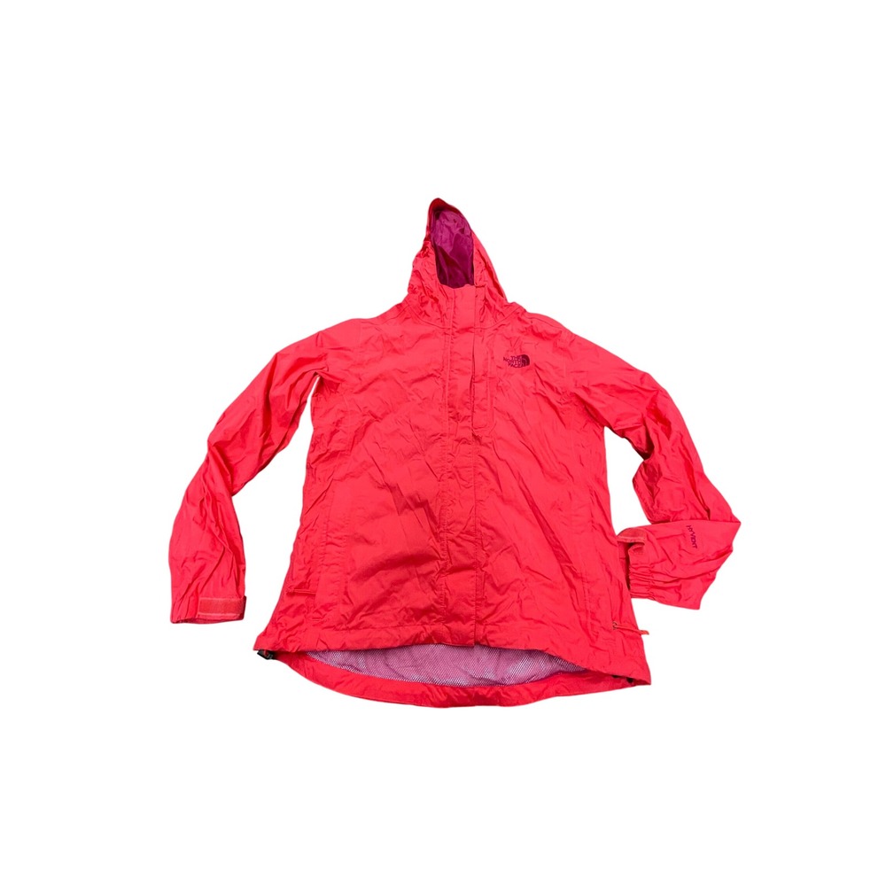 The North Face HyVent Rain Jacket Pink Hooded Windbreaker Womens Small